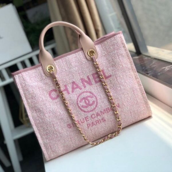 Chanel Deauville Tote 38cm Pink For Women A66941