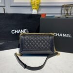 Chanel Boy Handbag Gold Toned Hardware Black For Women, Women’s Bags, Shoulder And Crossbody Bags 9.8in/25cm A67086