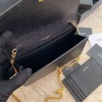 UPTOWN CHAIN WALLET IN CROCODILE-EMBOSSED SHINY LEATHER