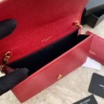UPTOWN CHAIN WALLET IN CROCODILE-EMBOSSED SHINY LEATHER
