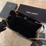 YSL Saint Laurent classic reproduction crocodile pattern shopping bag with detachable chain, bronze metal chain