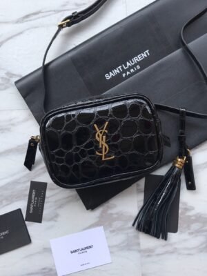MONOGRAM CHAIN WALLET IN CROCODILE EMBOSSED SHINY LEATHER