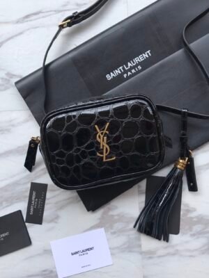 MONOGRAM CHAIN WALLET IN CROCODILE EMBOSSED SHINY LEATHER