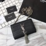 MONOGRAM CHAIN WALLET IN CROCODILE EMBOSSED SHINY LEATHER