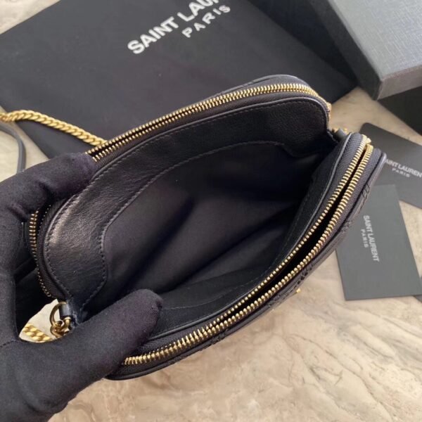 BECKY DOUBLE-ZIP POUCH IN QUILTED MATTE LEATHER