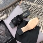 TRIBUTE HEELED MULES IN CROCODILE-EMBOSSED SHINY LEATHER