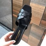 TRIBUTE HEELED MULES IN CROCODILE-EMBOSSED SHINY LEATHER