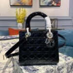 Christian Dior Medium Lady Dior Bag Black Cannage For Women 9.5in/24cm CD M0565OWCB_M900