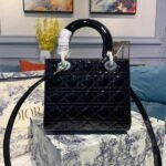 Christian Dior Medium Lady Dior Bag Black Cannage For Women 9.5in/24cm CD M0565OWCB_M900