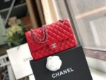 Chanel Classic HandBag Red For Women 9.9in/25.5cm A01112