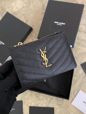 MONOGRAM ZIPPERED TWO-PART WALLET IN GRAIN DE POUDRE EMBOSSED LEATHER