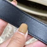 Gucci Square leather metal buckle