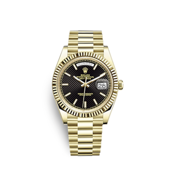 Super Clone Rolex Day-Date Gold-Black Dial