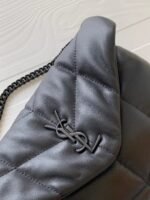 Yves Saint Laurent Loulou Puffer Small Quilted Leather Clutch In Black