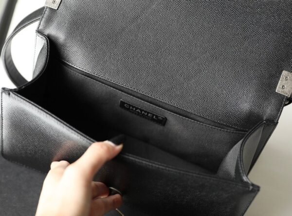 Chanel Boy Sliver Hardware Caviar Cow Leather