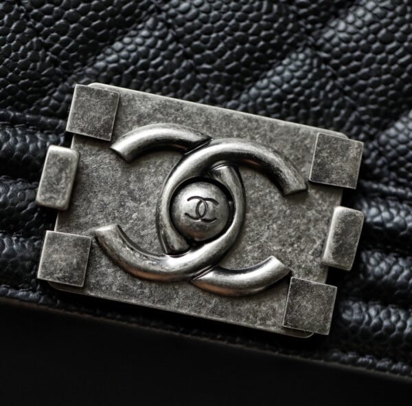 Chanel Boy Sliver Hardware Caviar Cow Leather