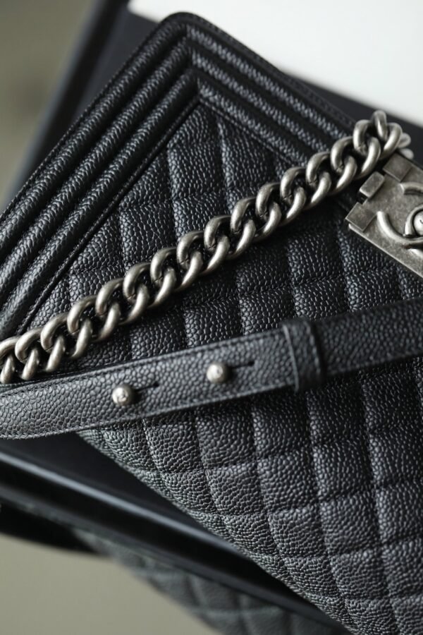 Chanel Boy Sliver Hardware Caviar Cow Leather