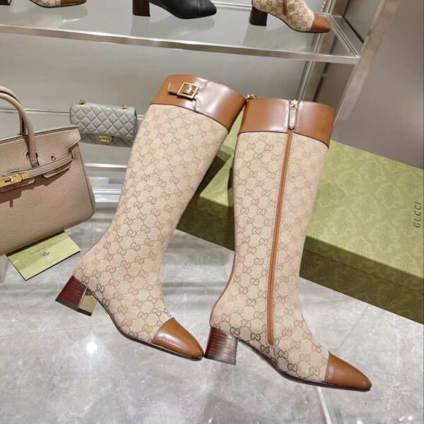 GUCCI Beige GG Supreme Boots