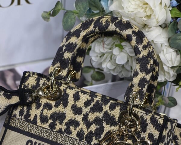 Christian Dior Medium Lady D-Lite Bag Black Gold, For Women, Women’s Handbags 24cm/9.5in CD M0565ORHM_M918