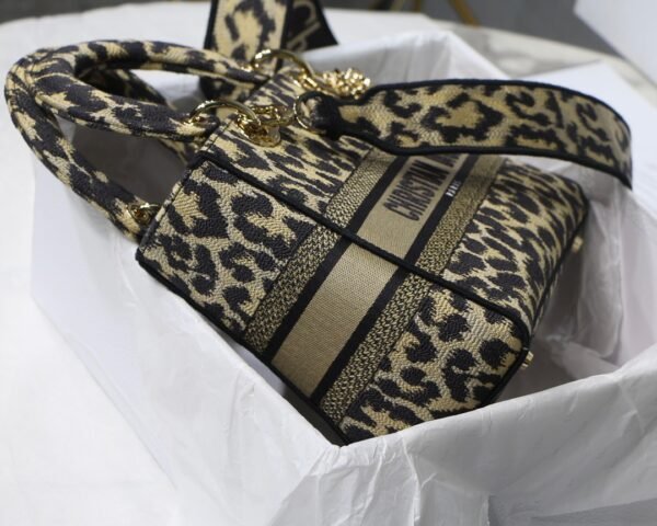 Christian Dior Medium Lady D-Lite Bag Black Gold, For Women, Women’s Handbags 24cm/9.5in CD M0565ORHM_M918