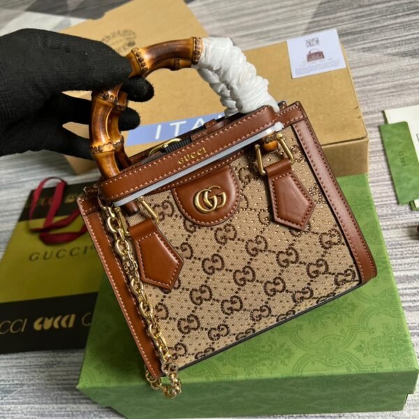 Gucci Diana Mini Tote Bag Beige For Women, Women’s Bags 7.9in/20cm GG