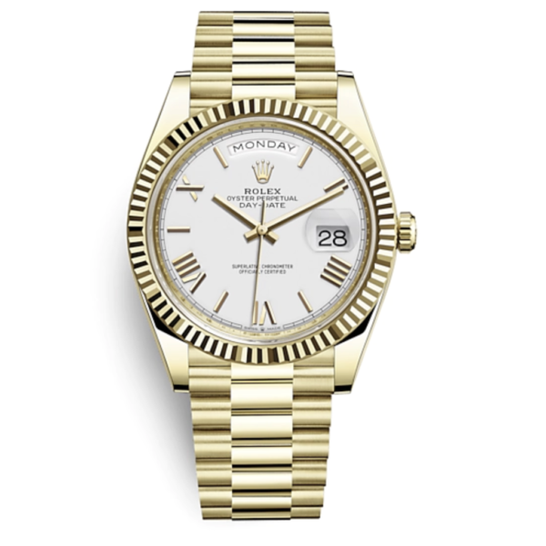 Super Clone Rolex Day -Date Gold - White Dial