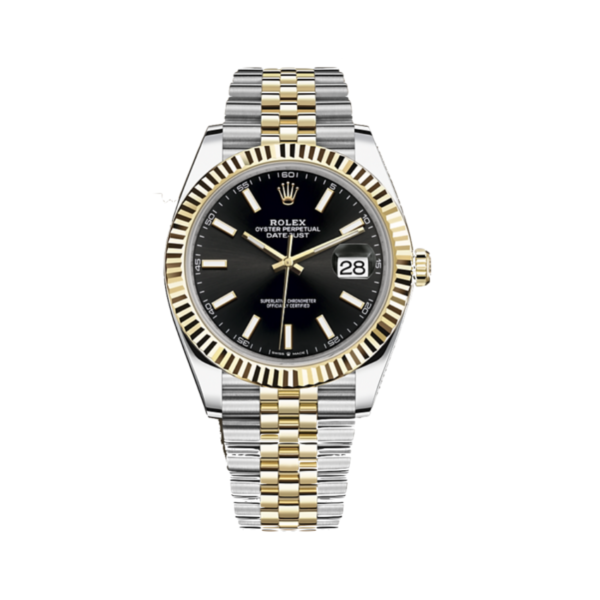 Super Clone Rolex Datejust Two Tone Black Dial
