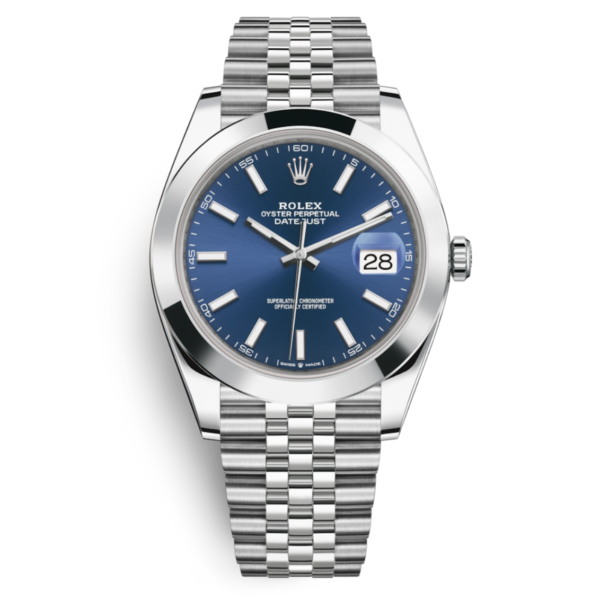 Super Clone Rolex Datejust Blue Dial Jubilee - Smooth Bezel
