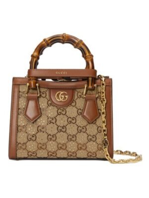 Gucci Diana Mini Tote Bag Beige For Women, Women’s Bags 7.9in/20cm GG