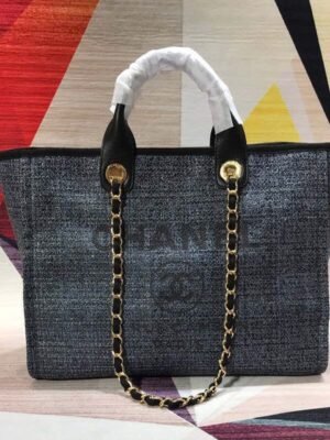 Chanel Deauville Tote 38cm Black/Dark For Women A66941