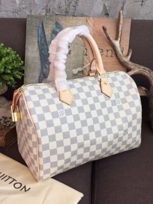 Louis Vuitton Speedy 30 Damier Azur Canvas For Women, Women’s Handbags 11.8in/30cm LV N41370