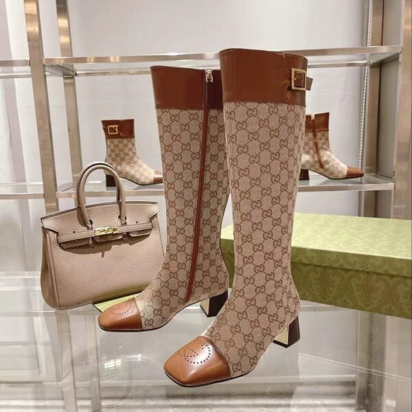 GUCCI Beige GG Supreme Boots