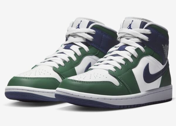 Jordan 1 Mid Mixes Navy and Green