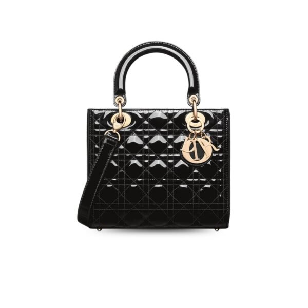 Christian Dior Medium Lady Dior Bag Black Cannage For Women 9.5in/24cm CD M0565OWCB_M900