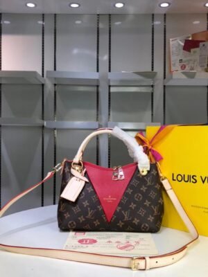 Louis Vuitton V Tote BB Monogram Canvas Cerise Red For Women, Women’s Bags, Shoulder And Crossbody Bags 10.6in/27cm LV M43966