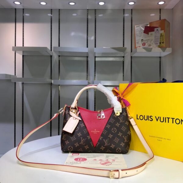 Louis Vuitton V Tote BB Monogram Canvas Cerise Red For Women, Women’s Bags, Shoulder And Crossbody Bags 10.6in/27cm LV M43966