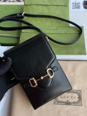 Gucci Horsebit 1955 Mini Bag Black For Women And Men 6.7in/17cm GG 625615 0YK0G 1000