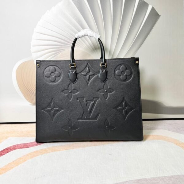 Louis Vuitton Onthego GM Monogram Empreinte Tote Bag Black For Women 41cm LV M44925