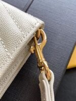 CASSANDRE SAINT LAURENT MATELASSÉ FLAP POUCH IN QUILTED GRAIN DE POUDRE EMBOSSED LEATHER