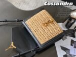CASSANDRA MEDIUM CHAIN BAG IN CROCODILE-EMBOSSED SHINY LEATHER