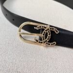 Chanel casual style leather logo belts