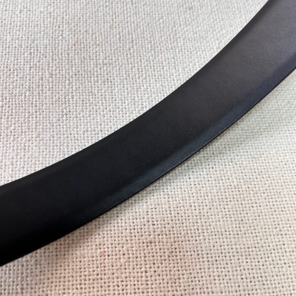 Black Quilted Leather CC Logo Belt