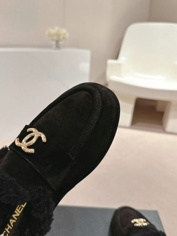 Chanel Black Fabric Quilted Embellished Slip On Loafers