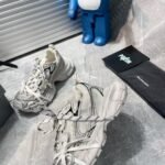 Women’s 3XL Sneaker in White/Black Mesh and Polyurethane