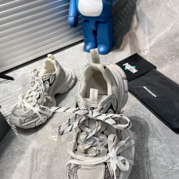 Women’s 3XL Sneaker in White/Black Mesh and Polyurethane