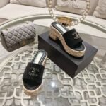 Chanel Grass Wedge Heels Sandals