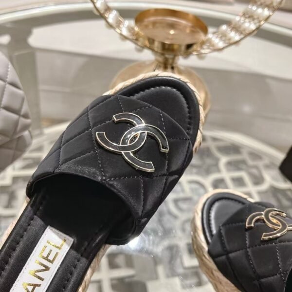 Chanel Grass Wedge Heels Sandals