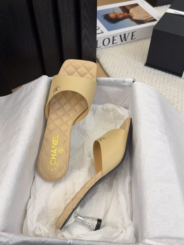 CHANEL Lambskin Quilted CC Mules