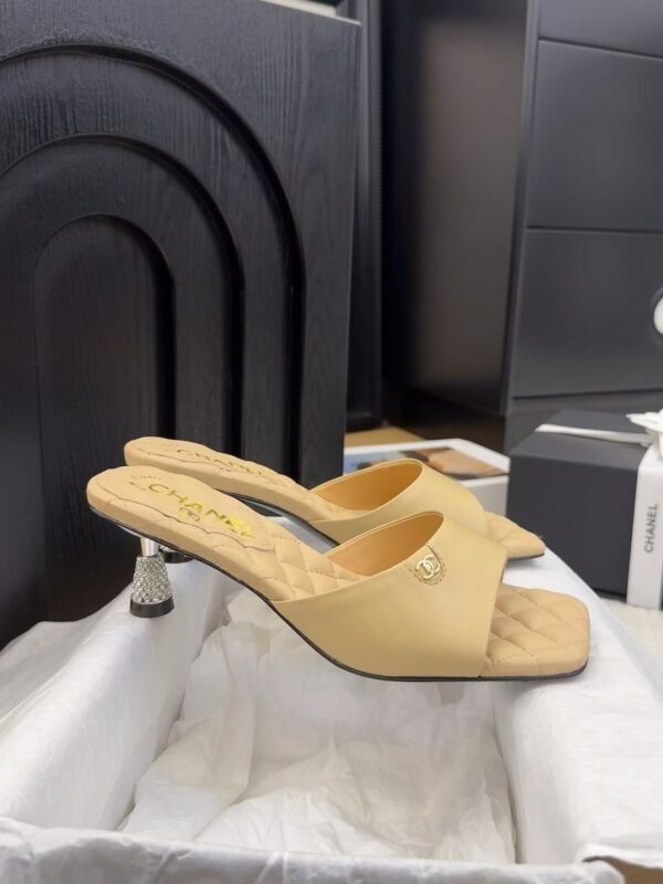 CHANEL Lambskin Quilted CC Mules